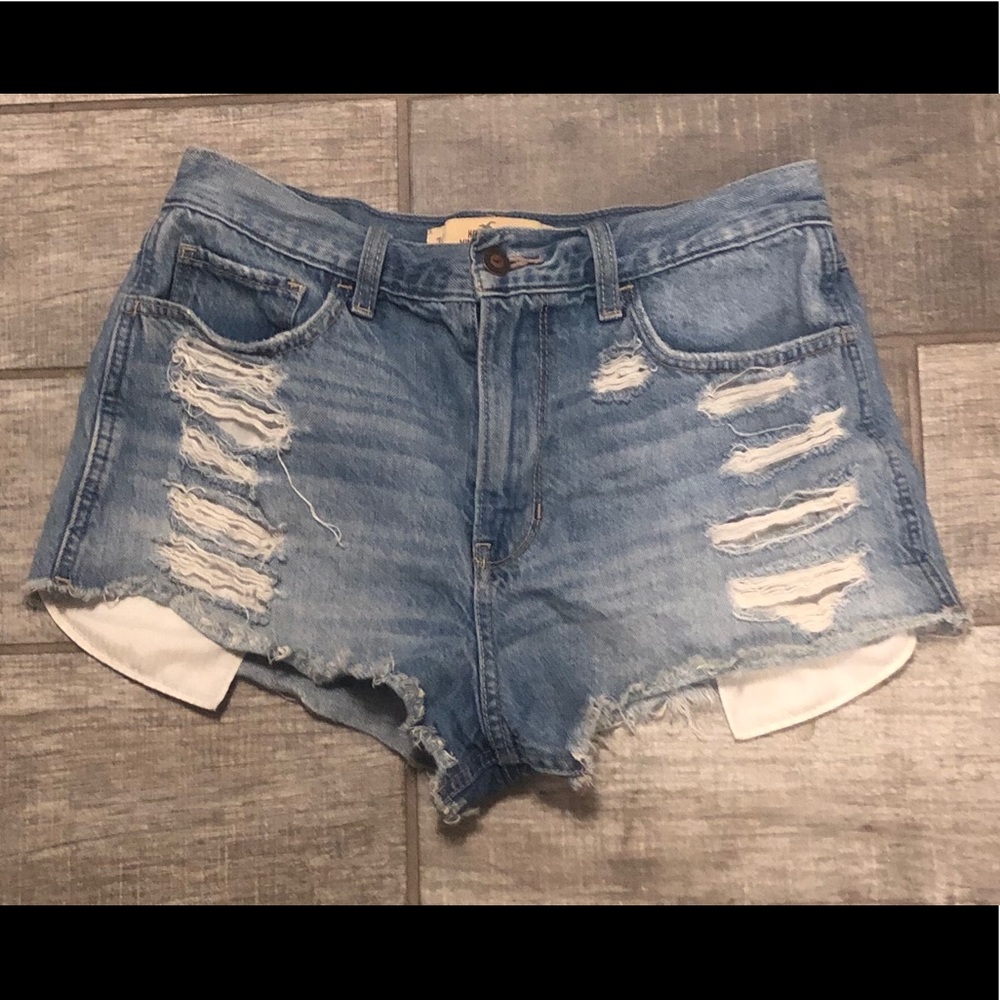 Hollister Vintage Distressed Jean Shorts High Rise